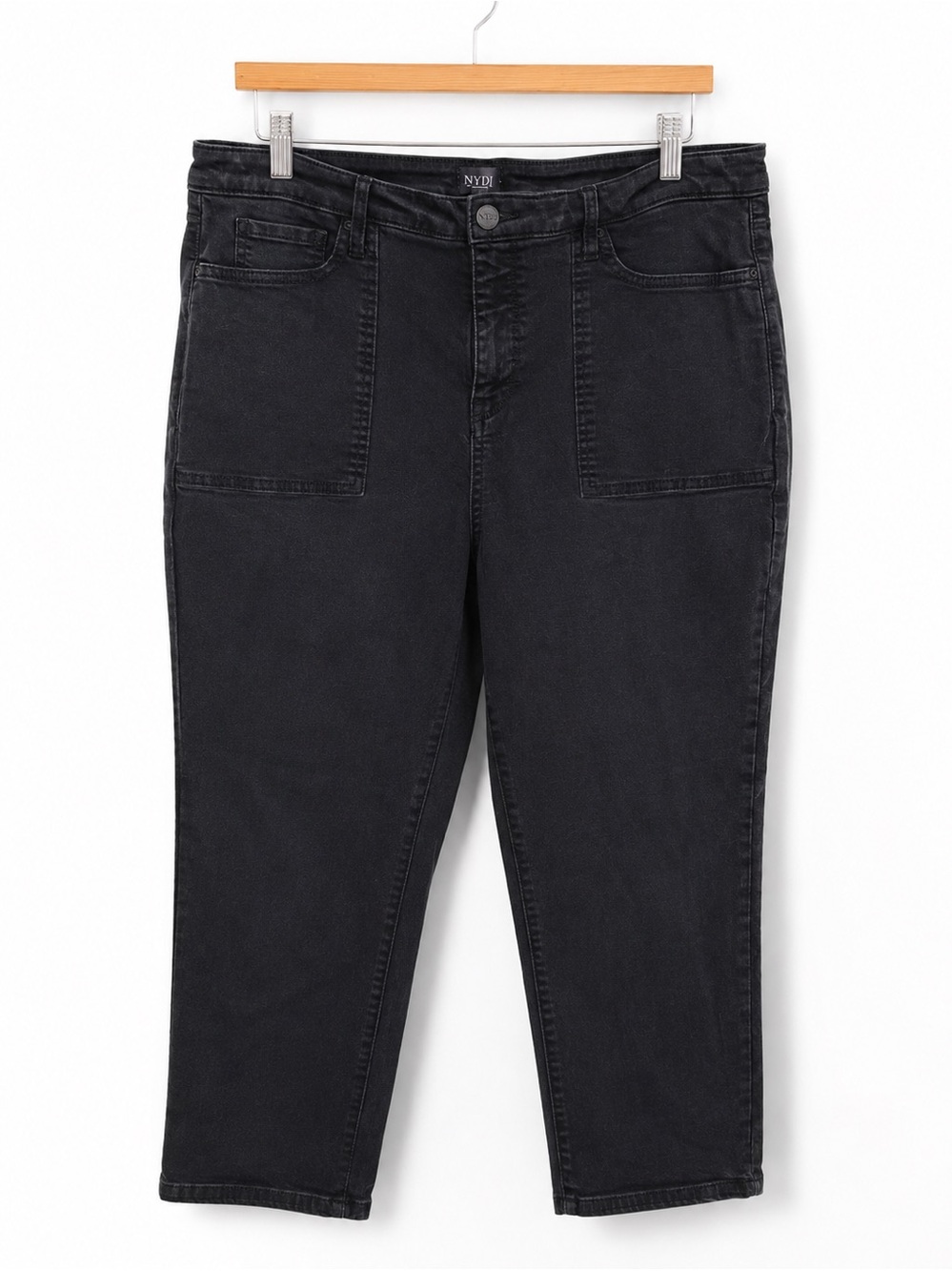 NYDJ Women’s Size 18 Cropped Bootcut Jeans 24” Inseam Black Medium Wash Stretch